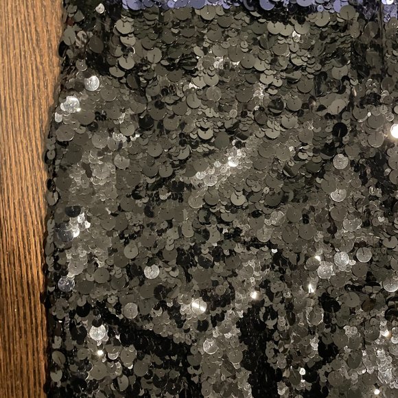 Vera Wang Lavender Label Black & Blue Sequins Silk Shift Dress - Picture 8 of 16